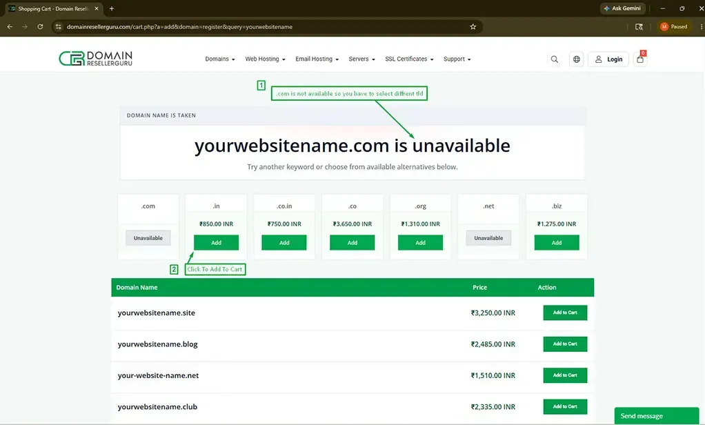 How to Check Domain Availability on Domain Resellerguru - Help Desk ...
